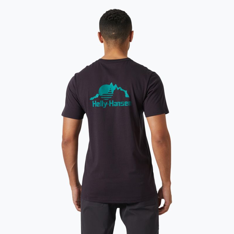 Férfi Helly Hansen Nord Graphic fekete szőlő póló 2