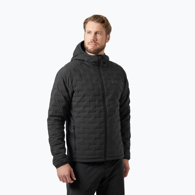 Férfi vitorlás dzseki Helly Hansen HP Hybrid Stretch Hooded Insulator ébenfekete színű