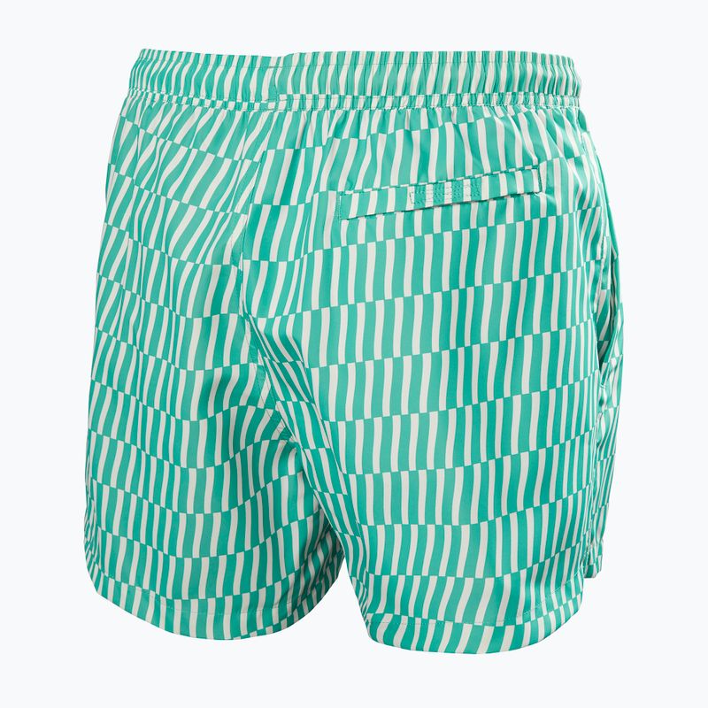 Férfi vitorlás rövidnadrág Helly Hansen Newport Trunk 4.5" dark mint offset stripe ao 2