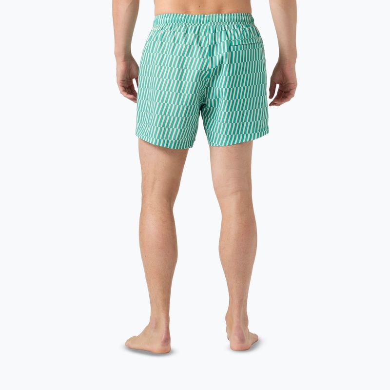 Férfi vitorlás rövidnadrág Helly Hansen Newport Trunk 4.5" dark mint offset stripe ao 4