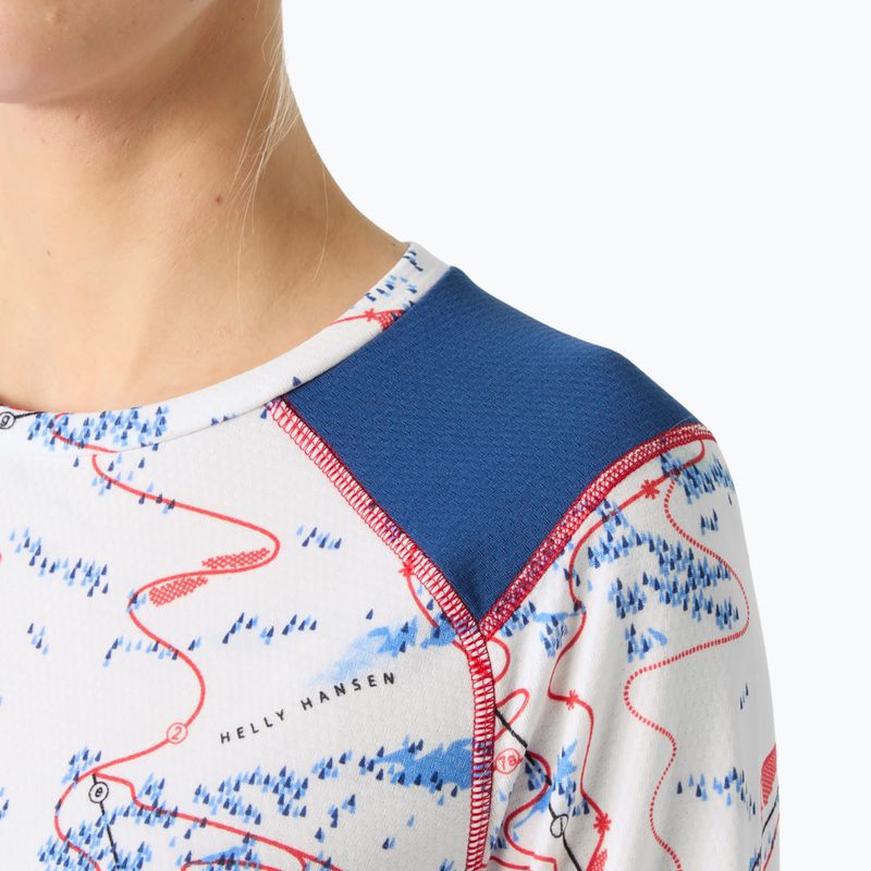 Női Termoaktiv pulóver Helly Hansen Lifa Active white slope map aop 3