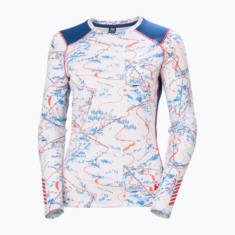 Női Termoaktiv pulóver Helly Hansen Lifa Active white slope map aop 5