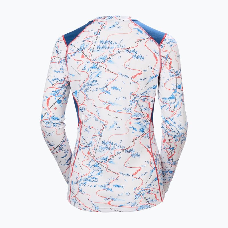 Női Termoaktiv pulóver Helly Hansen Lifa Active white slope map aop 6