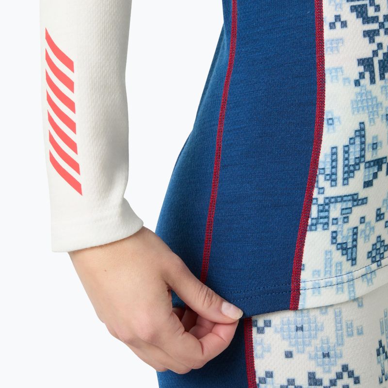 Női termikus pulóver Helly Hansen Lifa Merino Midweight Gra 1/2 Zip élénk kék new nordic aop 4