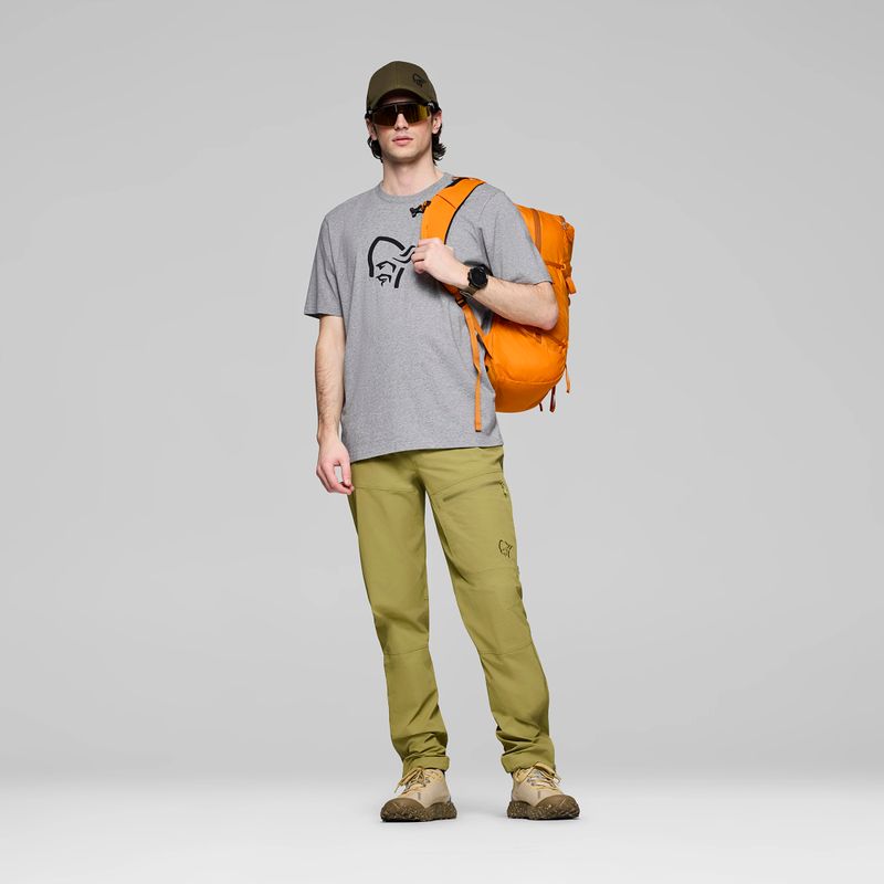 Férfi póló NORRONA Cotton Viking grey melange/caviar 2
