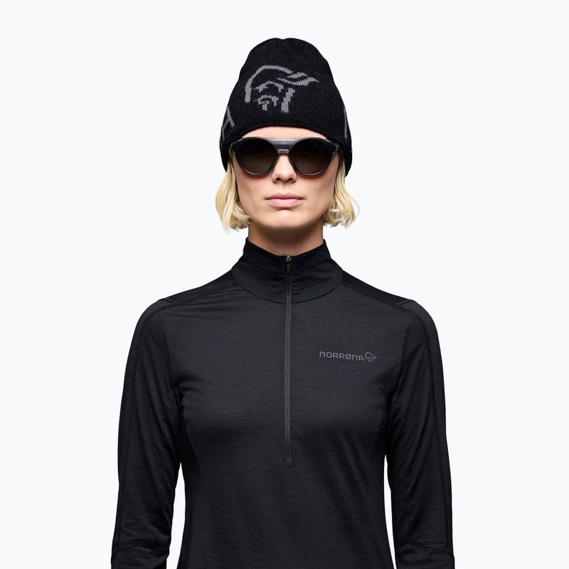 Téli sapka NORRONA MerinoUll Logo Beanie caviar melange 2