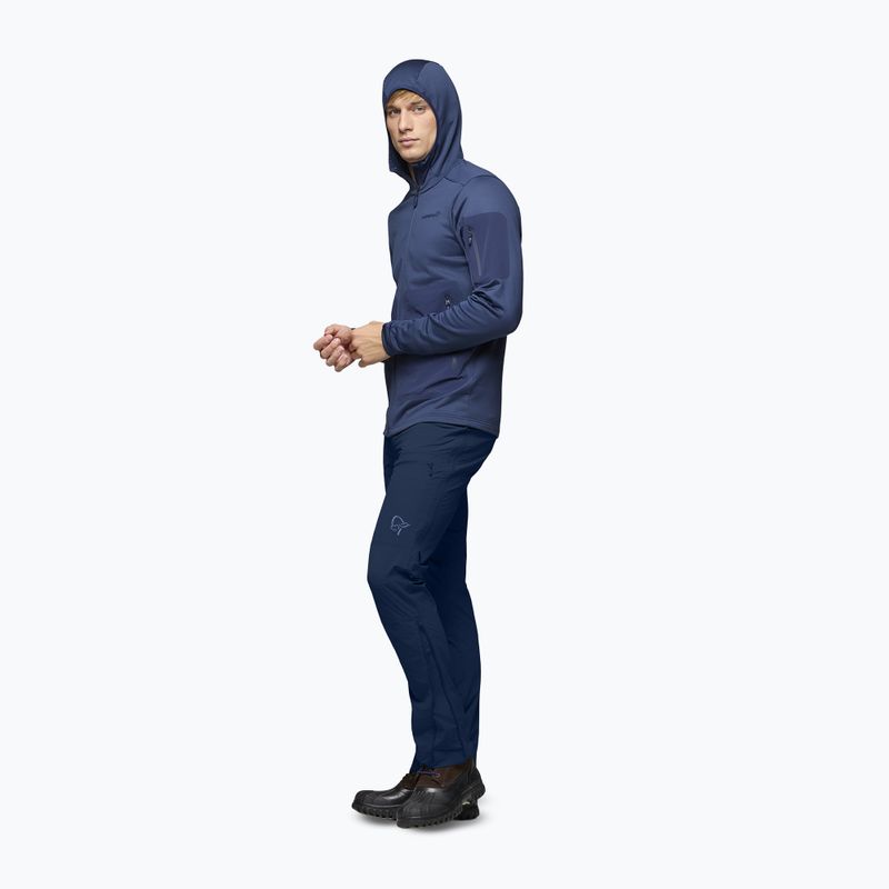 Férfi trekking pulóver NORRONA Falketind Warm2 Stretch Hood indigo night 4
