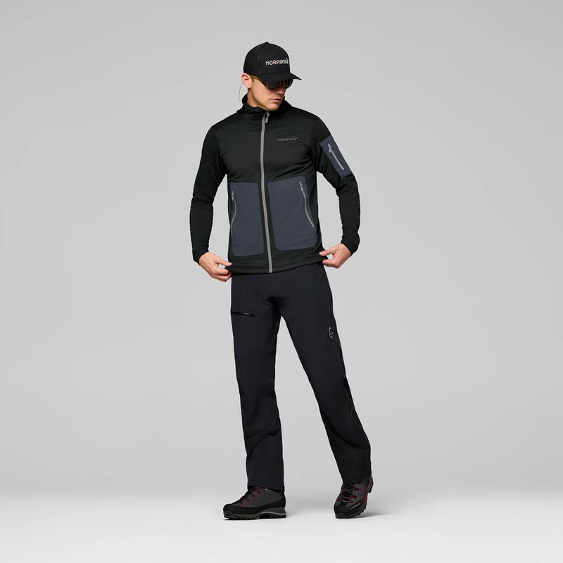 Férfi trekking pulóver NORRONA Falketind Warm2 Stretch Hood caviar black 2