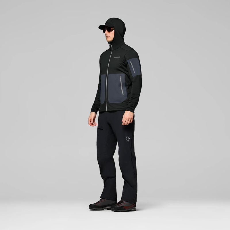 Férfi trekking pulóver NORRONA Falketind Warm2 Stretch Hood caviar black 4