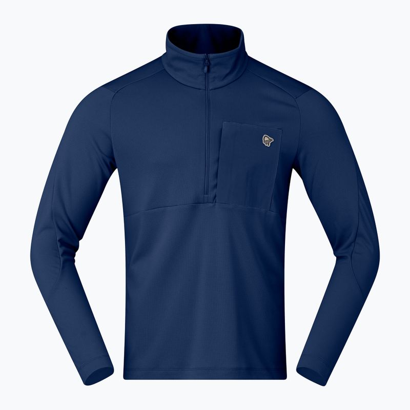 Férfi trekking pulóver NORRONA Femund Warm1 Zip Neck indigo night 5