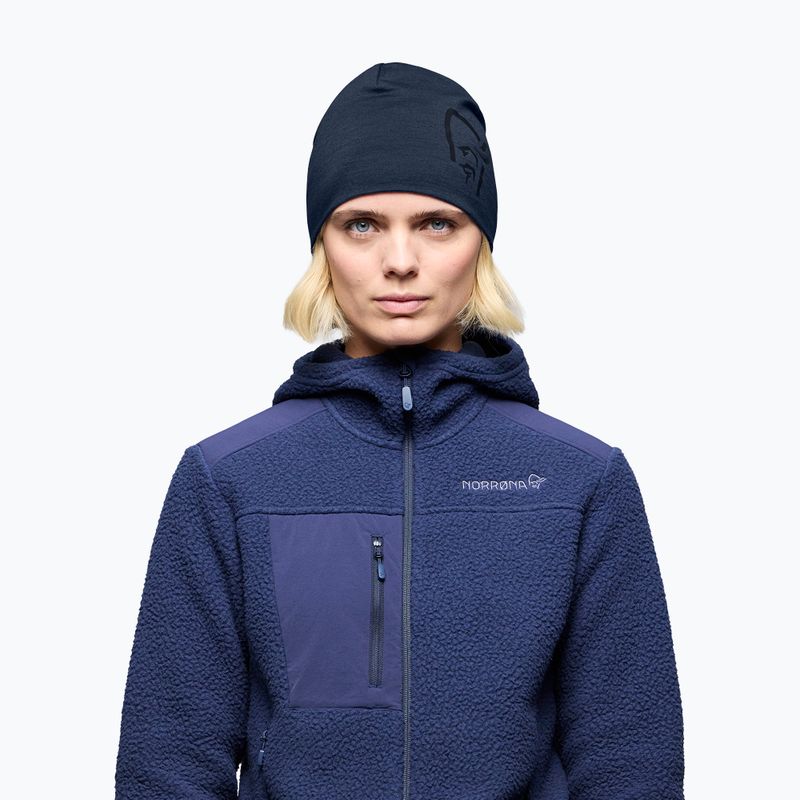 Téli sapka NORRONA PureUll 180 Beanie indigo night 2