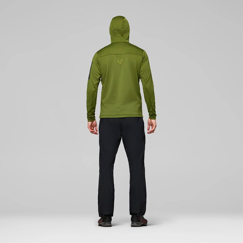Férfi trekking pulóver NORRONA Falketind Warm2 Stretch Hood pesto 3