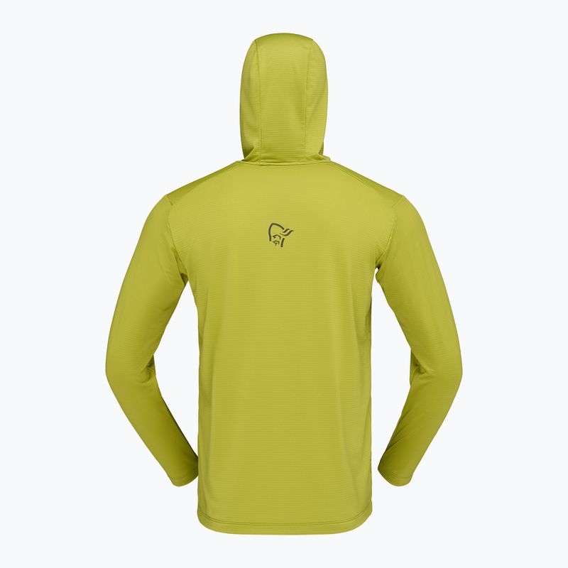 Férfi trekking pulóver NORRONA Falketind Warm1 Hood golden lime/olive night 7