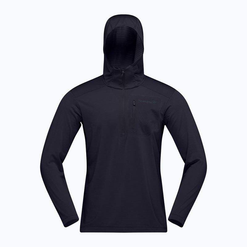 Férfi trekking pulóver NORRONA Falketind Warm1 Hood caviar black 5