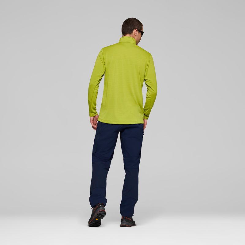 Férfi trekking pulóver NORRONA Femund Warm1 Zip Neck golden lime/olive night 3