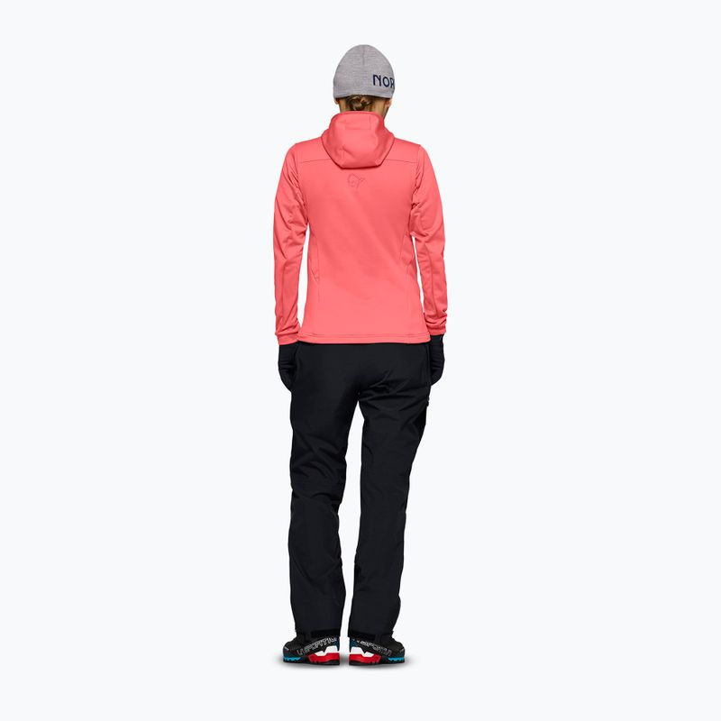 Női túra pulóver NORRONA Falketind Warm2 Stretch Hood deep sea coral/baked apple 3