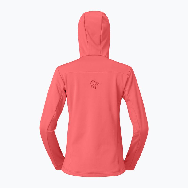 Női túra pulóver NORRONA Falketind Warm2 Stretch Hood deep sea coral/baked apple 6
