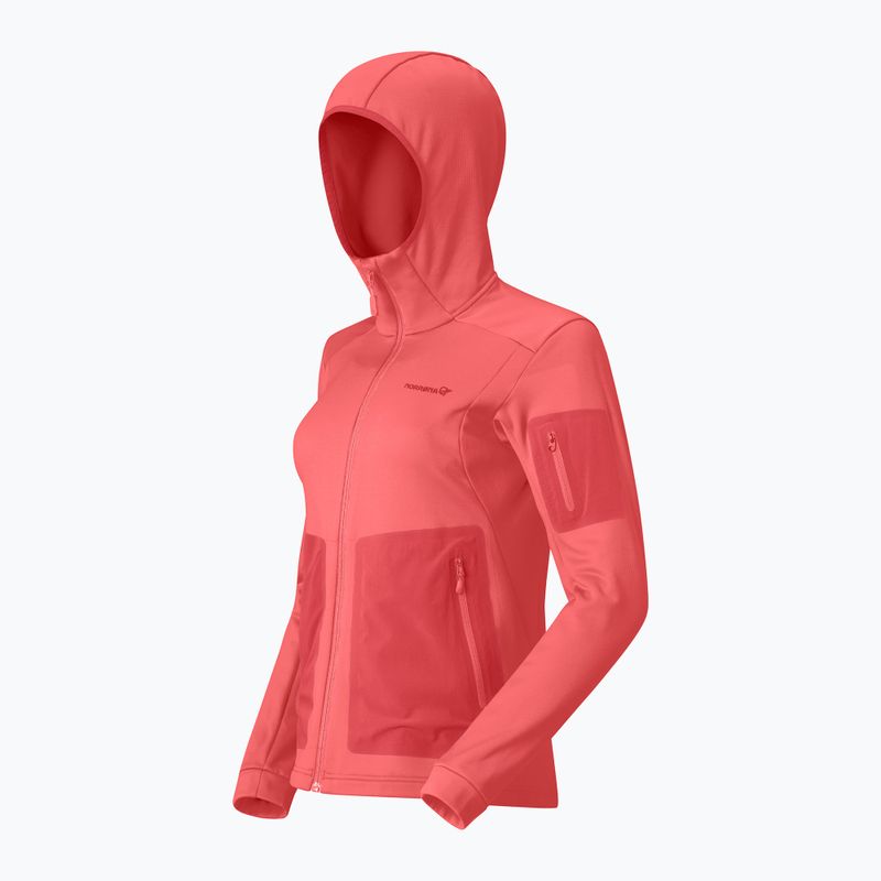 Női túra pulóver NORRONA Falketind Warm2 Stretch Hood deep sea coral/baked apple 7