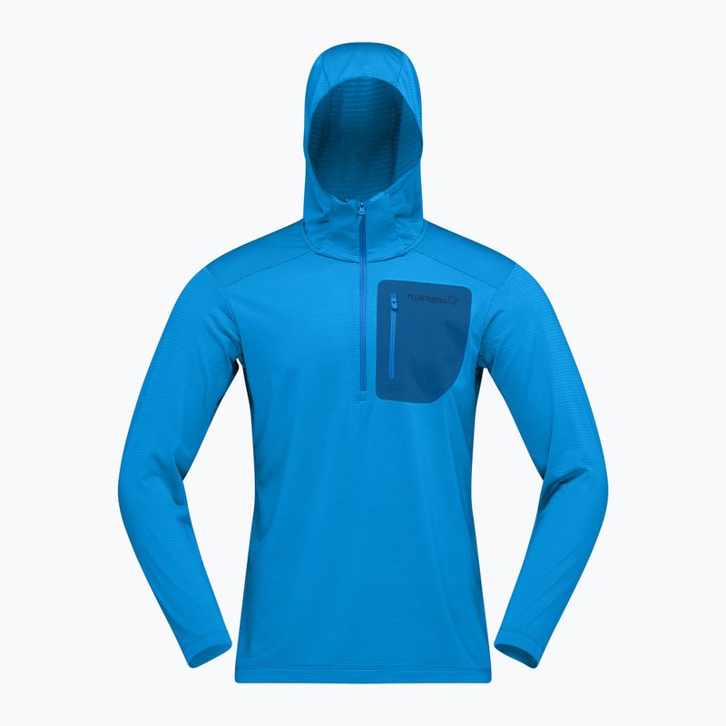 Férfi trekking pulóver NORRONA Falketind Warm1 Hood brilliant blue/dark blue 5
