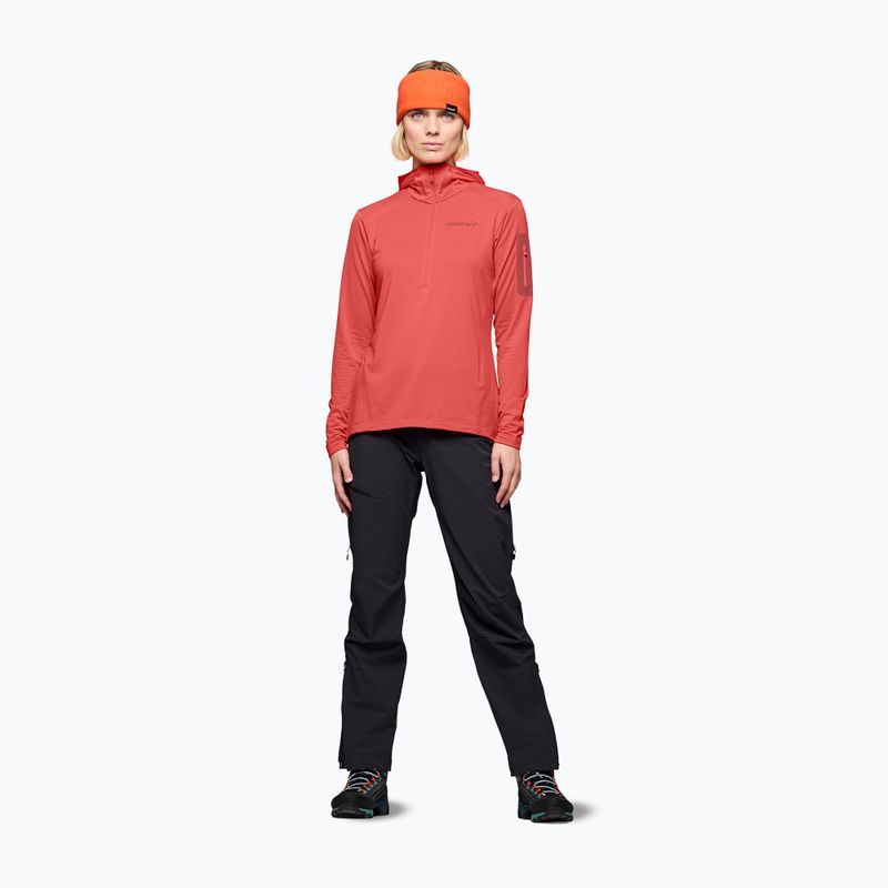 Női túra pulóver NORRONA Falketind Warm1 Hood deep sea coral/baked apple 2