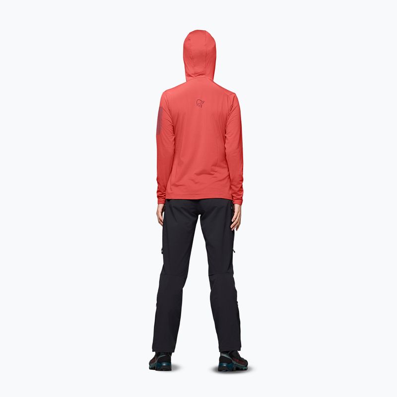 Női túra pulóver NORRONA Falketind Warm1 Hood deep sea coral/baked apple 3