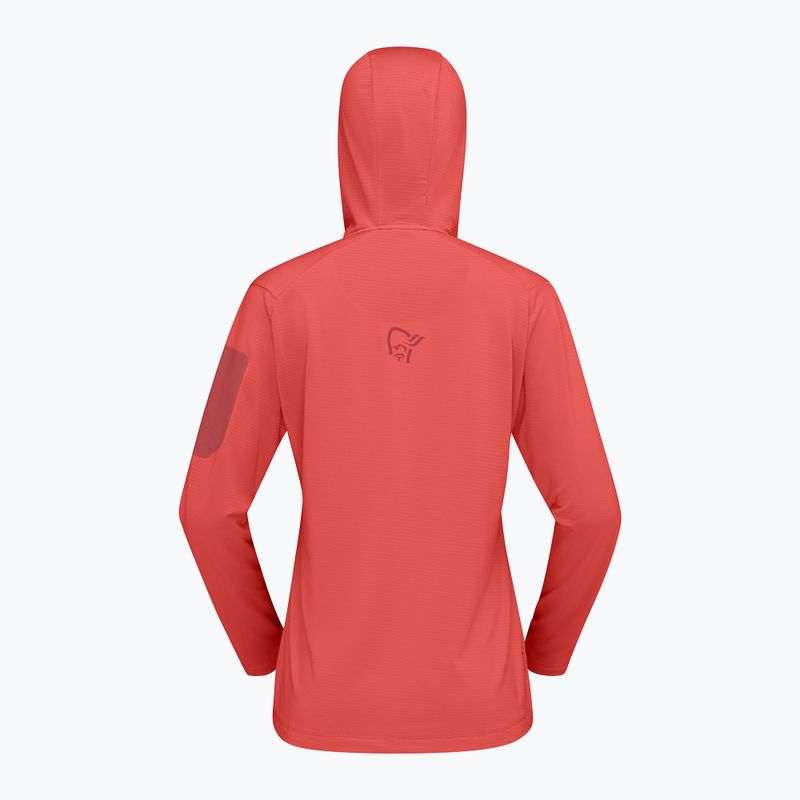 Női túra pulóver NORRONA Falketind Warm1 Hood deep sea coral/baked apple 6