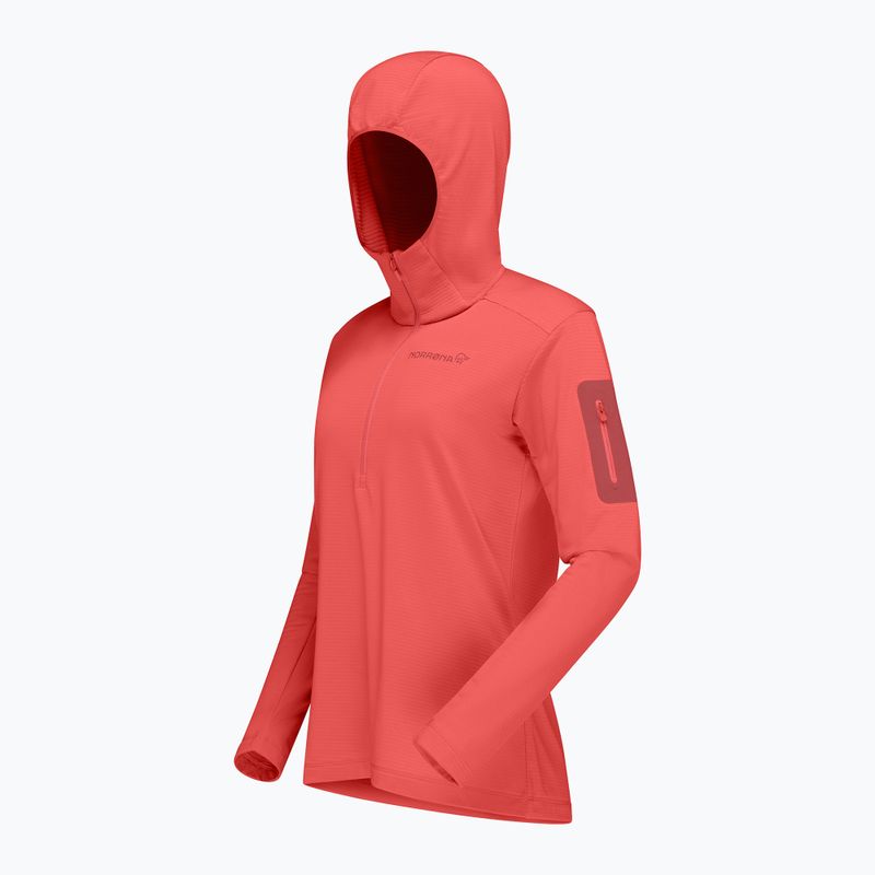 Női túra pulóver NORRONA Falketind Warm1 Hood deep sea coral/baked apple 7