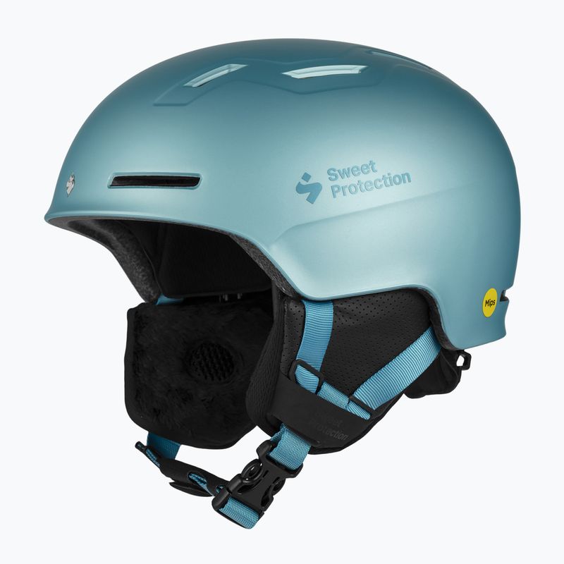 Gyermek síbukósisak Sweet Protection Winder MIPS Jr gleccserkék metálfényű 7