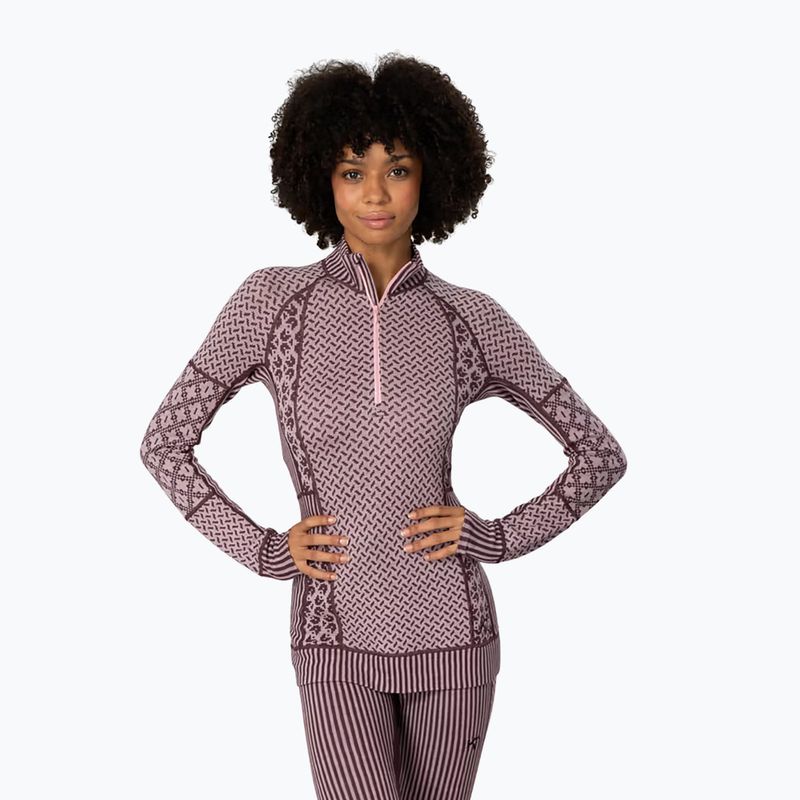 Női Termoaktiv pulóver KARI TRAA Smekker Half Zip cocoa powder