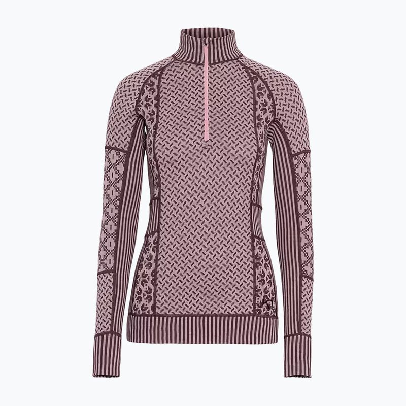 Női Termoaktiv pulóver KARI TRAA Smekker Half Zip cocoa powder 4