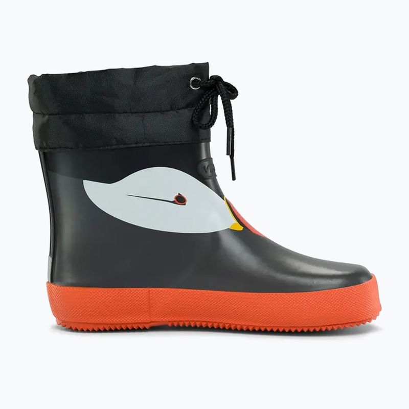 Gyermek gumicsizma Viking Footwear Alv Barefoot Mancsnyom fekete 9