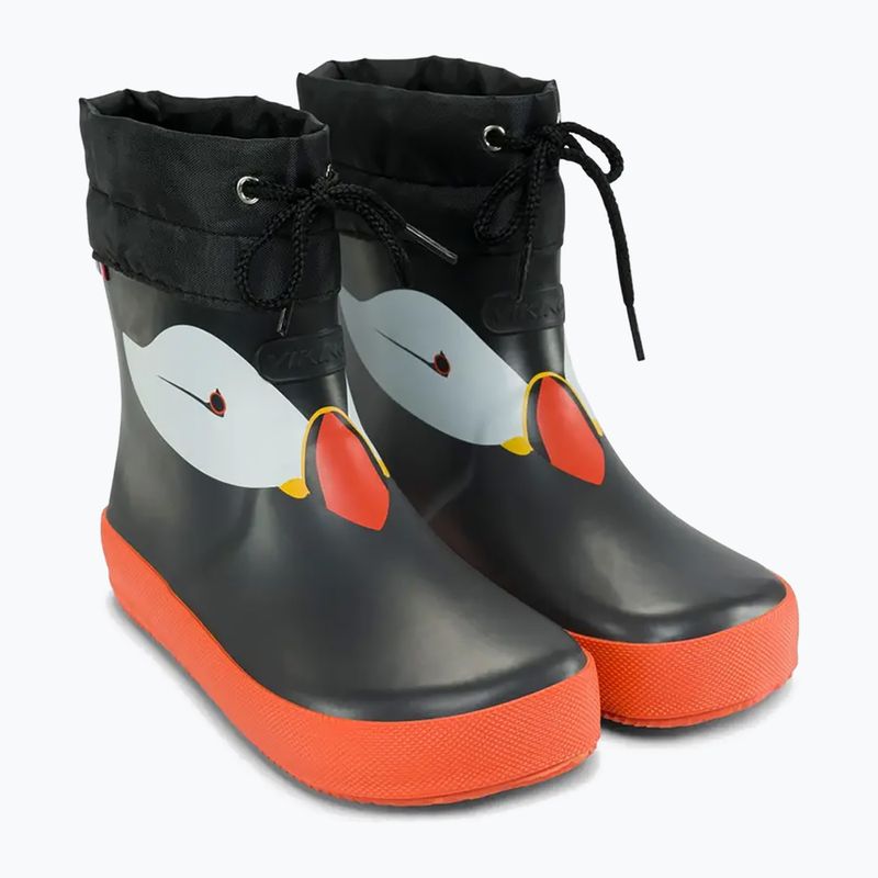 Gyermek gumicsizma Viking Footwear Alv Barefoot Mancsnyom fekete 10