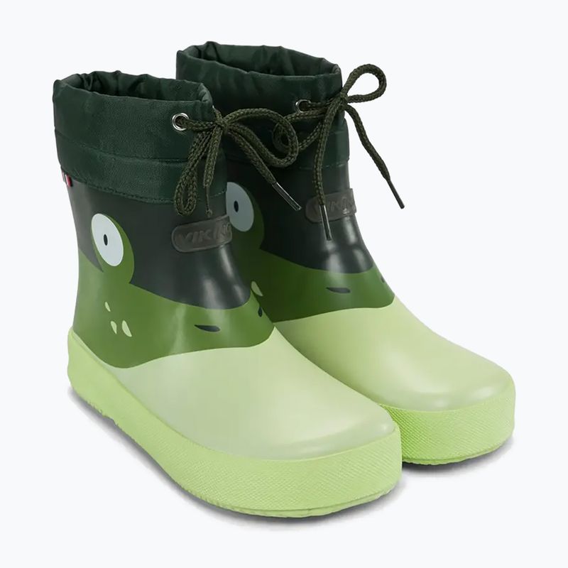 Gyermek gumicsizma Viking Footwear Alv Barefoot Mancsnyom világoszöld/zöld 10