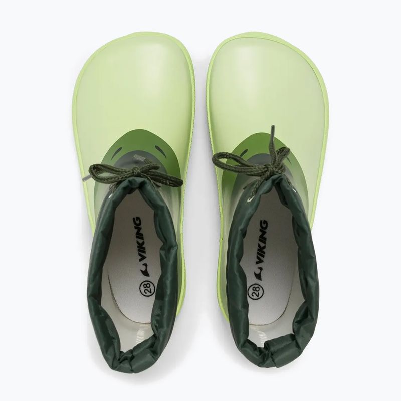 Gyermek gumicsizma Viking Footwear Alv Barefoot Mancsnyom világoszöld/zöld 12