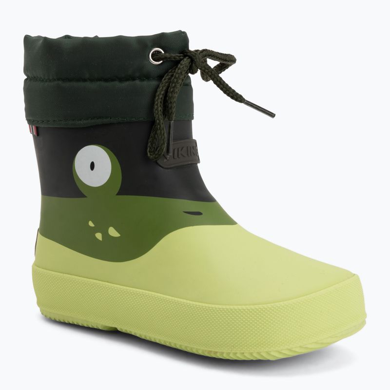 Gyermek gumicsizma Viking Footwear Alv Barefoot Mancsnyom világoszöld/zöld