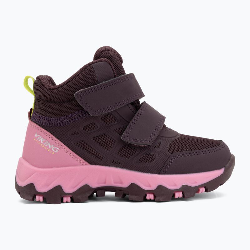 Gyermekcipő Viking Footwear Track Mid 2V vízálló szilva/többszínű 2
