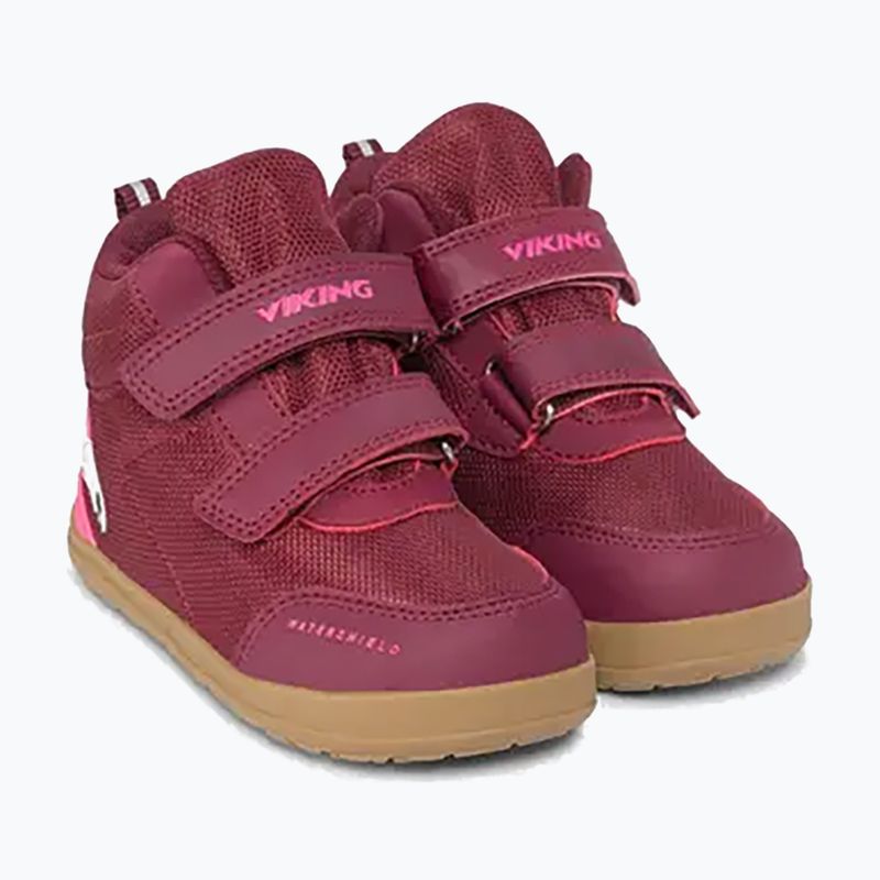 Gyermek barefoot cipő Viking Footwear Alv Barefoot Mid 2V vízálló bordó 10