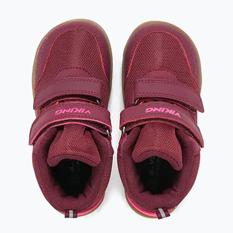 Gyermek barefoot cipő Viking Footwear Alv Barefoot Mid 2V vízálló bordó 13
