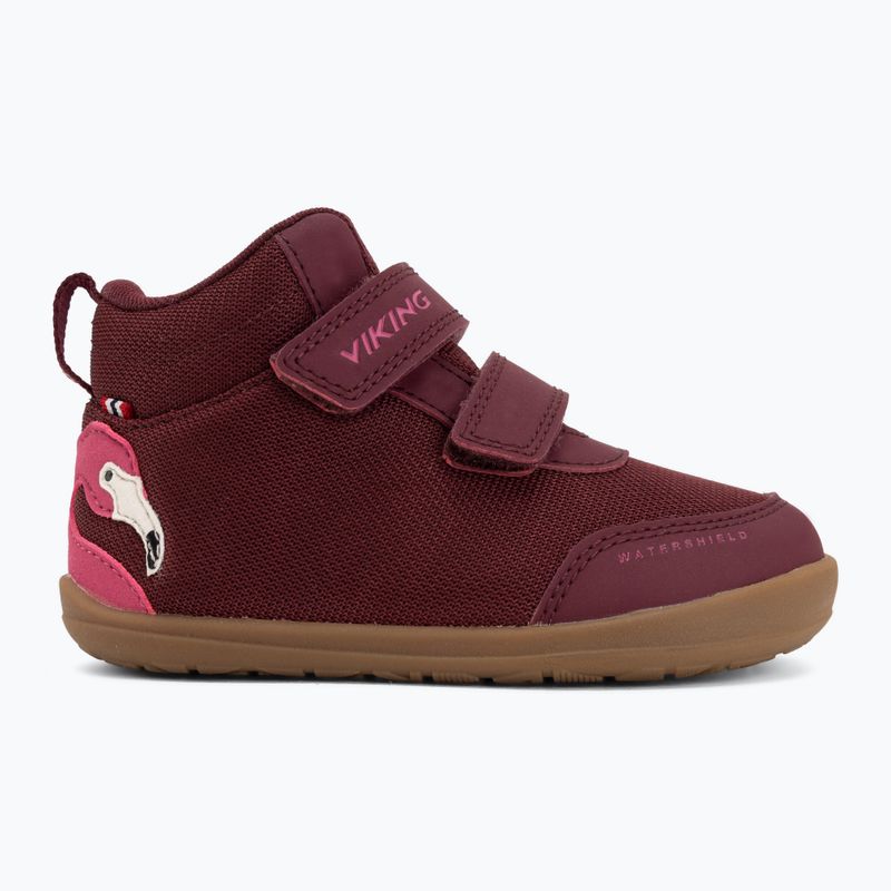 Gyermek barefoot cipő Viking Footwear Alv Barefoot Mid 2V vízálló bordó 2