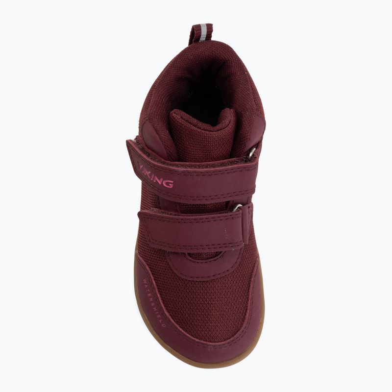 Gyerek barefoot cipők Viking Alv Barefoot Mid 2V Waterproof burgundy 4