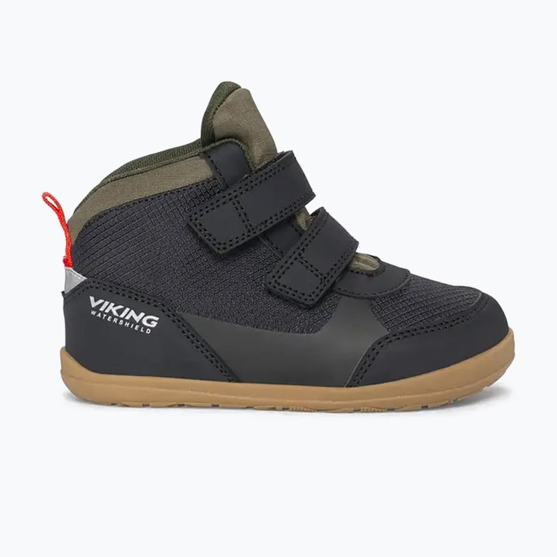 Gyermek barefoot cipő Viking Footwear Aspen Barefoot Mid 2V vízálló fekete 8