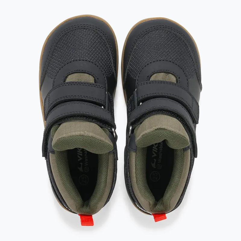 Gyermek barefoot cipő Viking Footwear Aspen Barefoot Mid 2V vízálló fekete 12