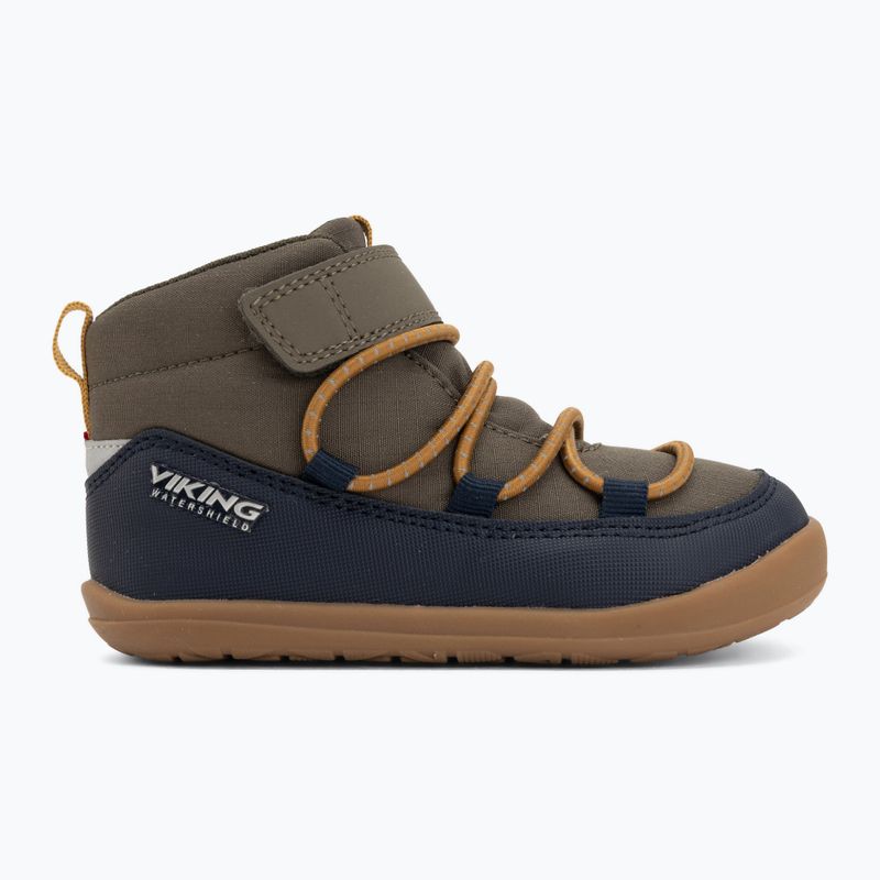 Gyermek barefoot cipő Viking Footwear Birch Barefoot Mid 1V vízálló tengerészkék/olíva 2