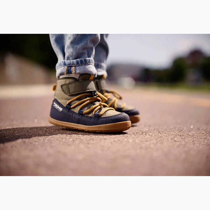 Gyermek barefoot cipő Viking Footwear Birch Barefoot Mid 1V vízálló tengerészkék/olíva 14