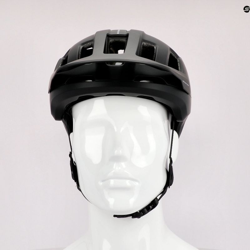 Kerékpáros sisak POC Axion Race MIPS uranium black matt/hydrogen white 11