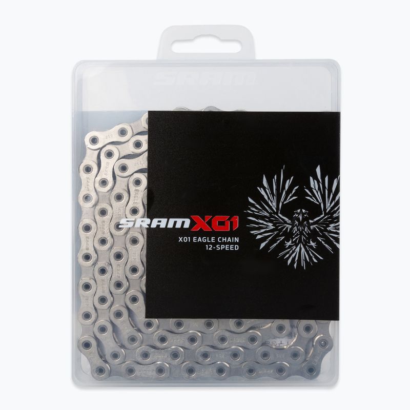 SRAM CN PCX01 EAGLE 126LI W/ PWR.LC kerékpár lánc ezüst 00.2518.023.011
