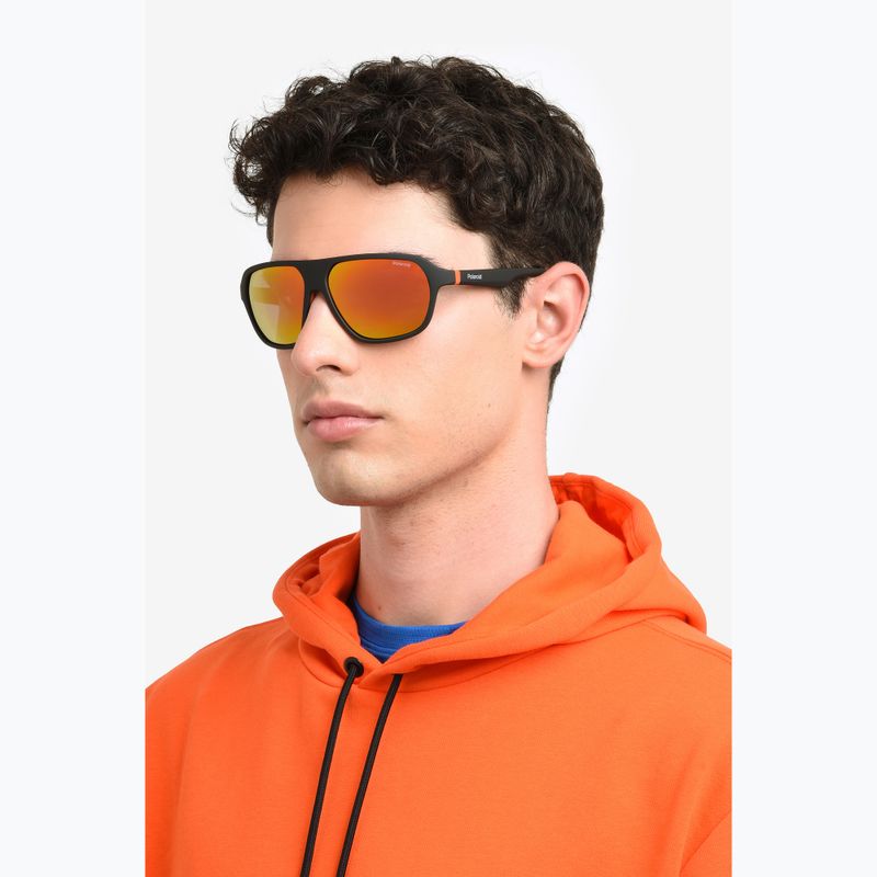 Polaroid PLD 2152/S matt fekete piros/piros többrétegű polarizált napszemüveg 8