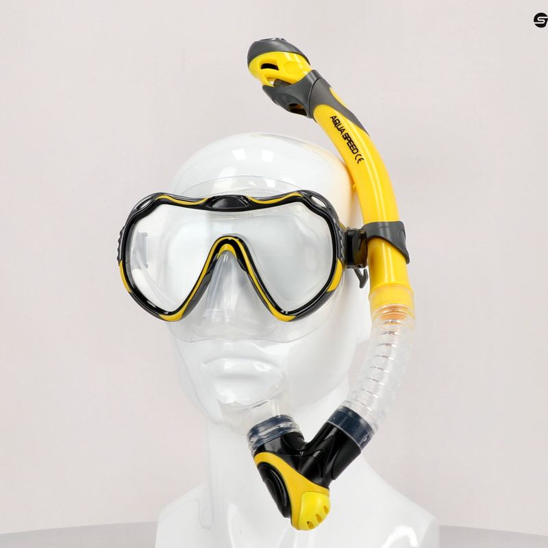 AQUA-SPEED Java + Elba snorkel + maszk sárga-szürke 614 5