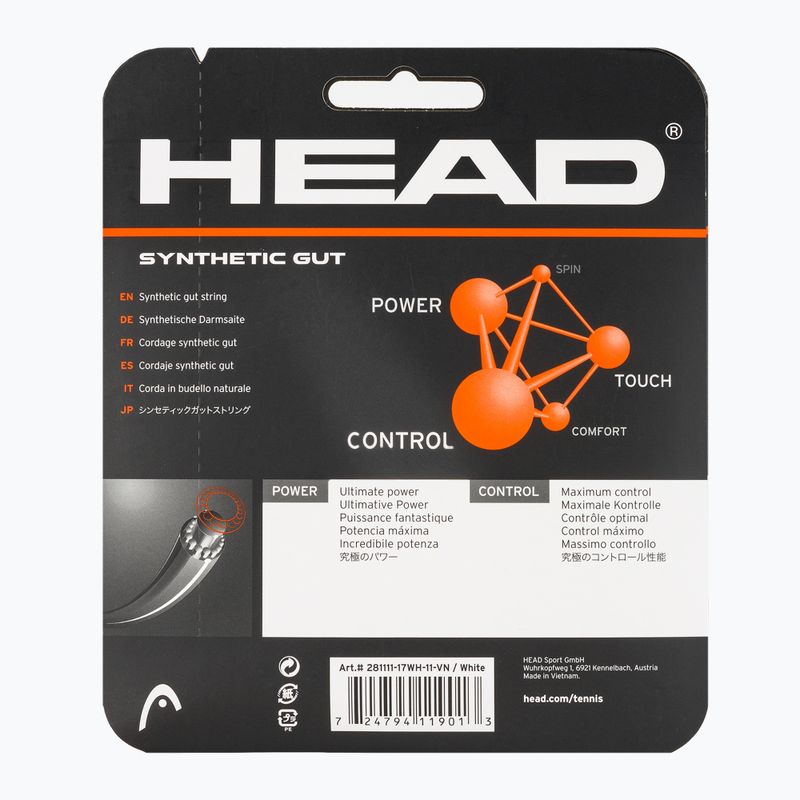 Teniszütő húr HEAD Synthetic Gut 12 m white 2