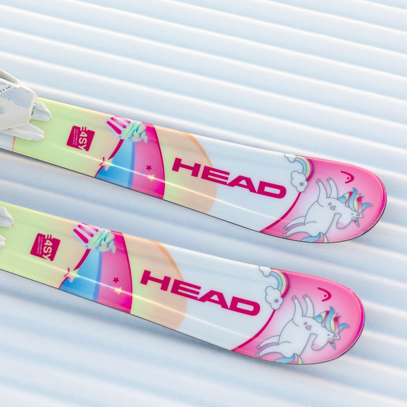 Gyerek síléc HEAD Unicorn Easy JRS + kötések Jrs 4.5 GW CA white/pink 12